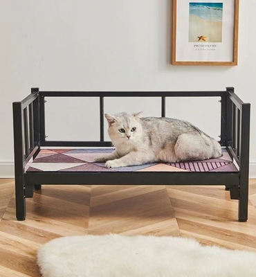 Lit de chien en métal rectangulaire pliable pour chiens et chats