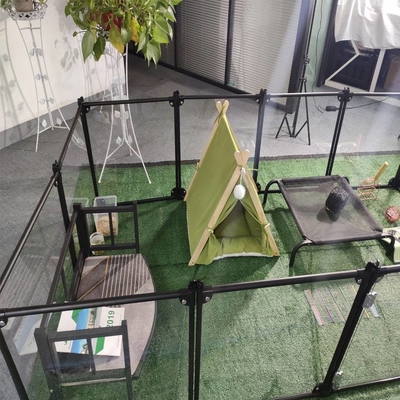 En aluminium Pet Playpen Kennel 65 x 91 cm 12 Panneaux Noir Chargement de plus de 23 tonnes dans 40 sièges sociaux