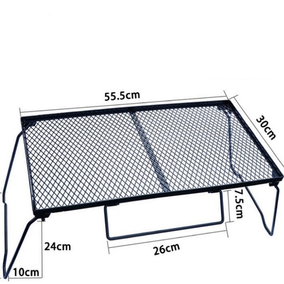 Grill à barbecue portable carré pliable à charbon de bois pour le camping