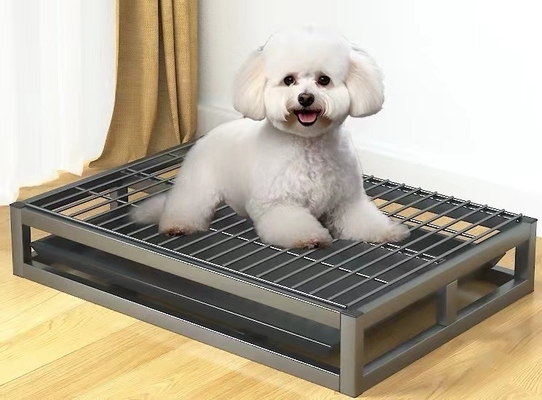 Boîte de litière pour chiens en intérieur Toilette en acier inoxydable Entraînement de chiot Lavable pour les fournitures pour animaux de compagnie