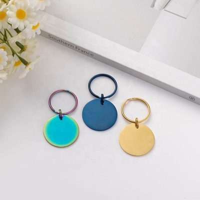 Tag personnalisé en acier inoxydable cercle gravé collier de nom pour chien cadeau chat