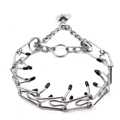 Collier argenté pour chien pour l' entraînement des animaux de compagnie Aheasoun Prong Collier Choke Collier Pinch Collier