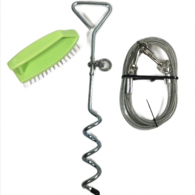 En acier inoxydable en extérieur en spirale chien piquet d'aiguille pour animaux de compagnie traction corde chien chaîne
