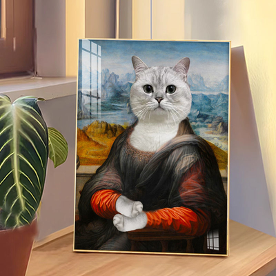 Portrait d'animal de compagnie Art mural en alliage d'aluminium personnalisé cadre pour salon Spoof mural de chat