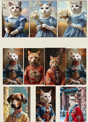 Portrait d'animal de compagnie Cadre photo en alliage d'aluminium Souvenir personnalisé pour chiens et chats
