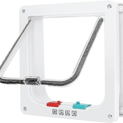 Facile d'accès Porte pour animaux de compagnie pour les chats à l'intérieur et à l'extérieur Options ALT-FBB-298 en brun et blanc
