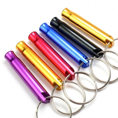 Sifflet d'urgence en alliage d'aluminium coloré pour les activités d'autodéfense et de survie