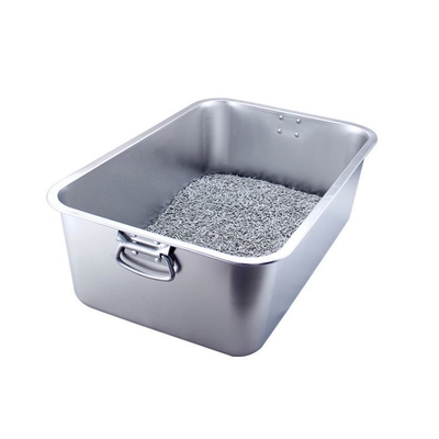 Dites au revoir au plastique et bonjour à notre bassin de toilettes en acier inoxydable durable pour chats