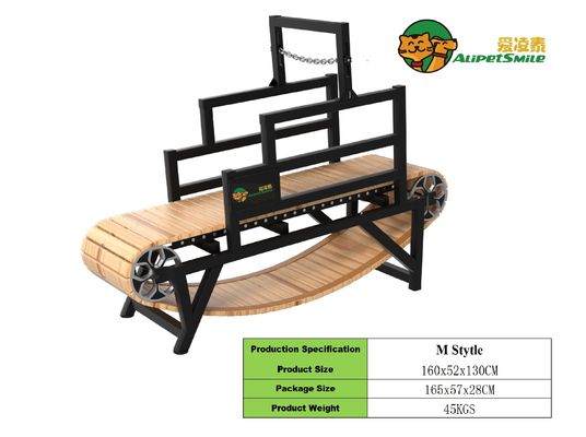 Le tapis roulant manuel en bois est une solution personnalisée pour animaux de compagnie pour les reptiles et les gros chiens.