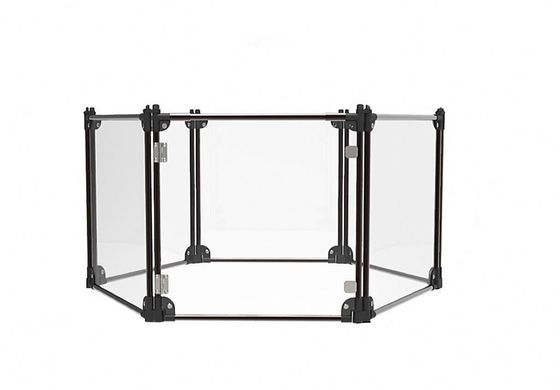 Plateau de jeu pour animaux de compagnie amovible en aluminium acrylique carré pour la maison de chenil de chat transparente