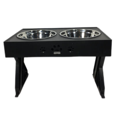 Des doubles bols en acier inoxydable noir pour les gros chiens sans déversement et antidérapant
