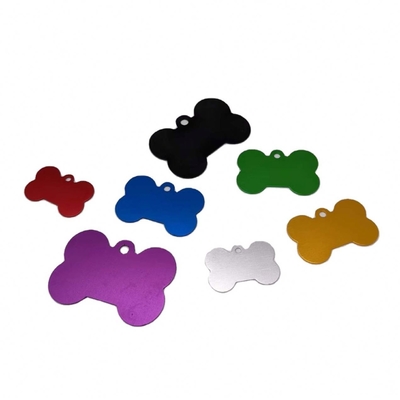 NO personnaliser votre logo osseux en aluminium multicolore DOG nom étiquette chien étiquettes en acier inoxydable