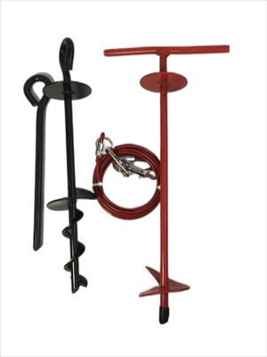 Pile fixe à la terre portable tirant de la corde, piquet pour chiens