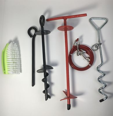 Pile fixe à la terre portable tirant de la corde, piquet pour chiens