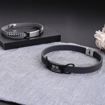 40 HQ Chargement 168 Ensembles personnalisable étiquette de silicone pour animaux de compagnie avec logo en acier inoxydable