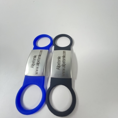Chiens Slide en silicone sur étiquette de chien Étiquette d'identification de chien en acier inoxydable vierge avec logo laser personnalisé