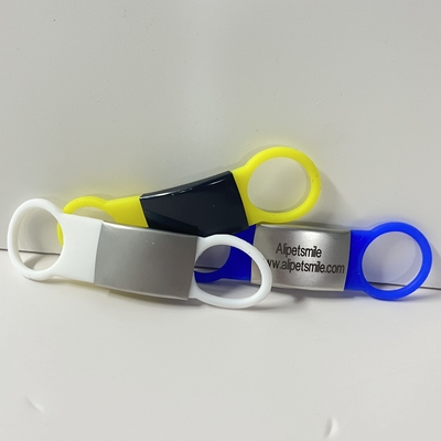 Chiens Slide en silicone sur étiquette de chien Étiquette d'identification de chien en acier inoxydable vierge avec logo laser personnalisé