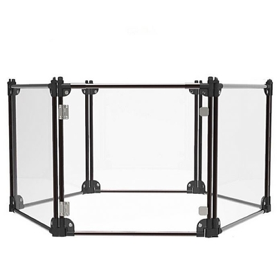Entraînement des animaux de compagnie en feuille acrylique Clôture intérieure pour chiens avec porte de taille personnalisée