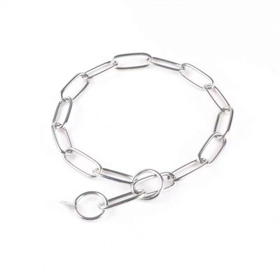 Collier de chien en acier inoxydable avec corde métallique et chaîne anti-mage