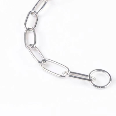 Collier de chien en acier inoxydable avec corde métallique et chaîne anti-mage