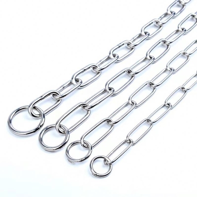 Collier de chien en acier inoxydable avec corde métallique et chaîne anti-mage