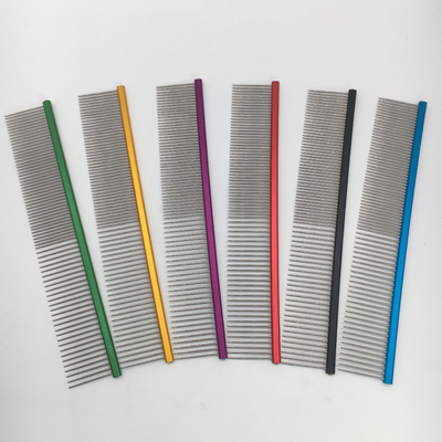 Outils de toilettage Peigne pour animaux de compagnie en acier inoxydable Peigne pour chiens pour chats Peigne pour nœuds ouverts Peigne personnalisée