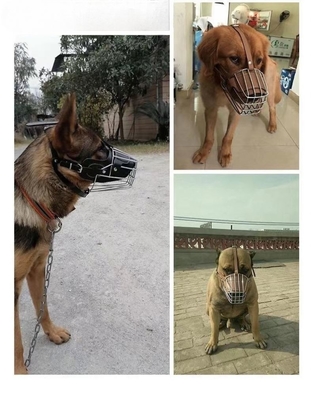 Musée anti-barbe pour animaux de compagnie pour Pitbull Shepherd Petit chiot retriever en cuir 15-25 kg