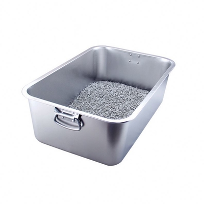 45x30x10cm Taille toilette pour chat lavable pour le nettoyage des animaux de compagnie Matériau en acier inoxydable