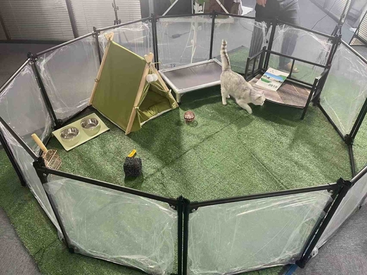 Modèle personnalisé Luxe Acrylique Aluminium Détachable Pet Playpen Cat Kennel House Pen de clôture de chien