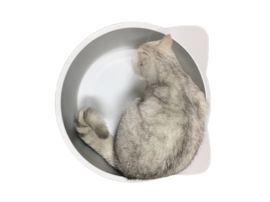 Laver à la main du matériau en aluminium en forme de bol en forme de nid de chat pour votre compagnon à fourrure