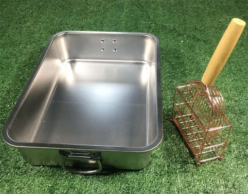 Bassin à litière pour chat en acier inoxydable 45x30x10 cm Type ouvert pratique pour le nettoyage des selles