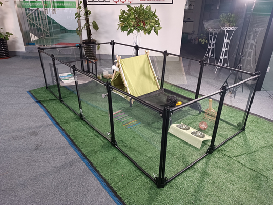 Cage noire pour animaux de compagnie pour les petites races moyennes et grandes