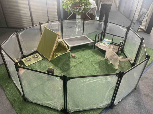 Portable Pet Playpen pour l'intérieur / extérieur Couleur personnalisée 6/8/10/12 Pcs Fermeture de bouton