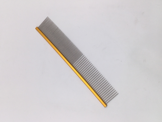 Logo personnalisé en acier inoxydable Pet Open-Knot Comb 19cmx3.2cm pour les besoins de toilettage des animaux de compagnie