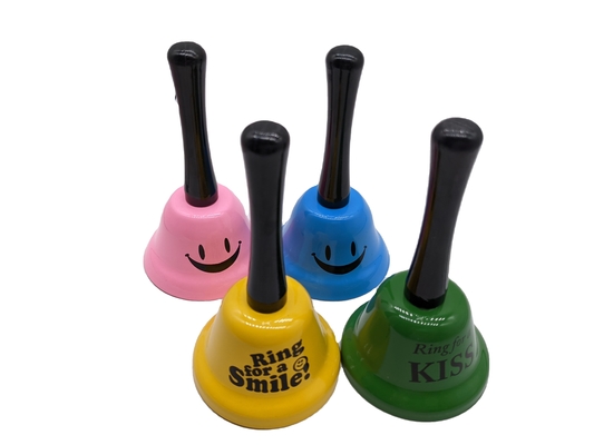 Cloche d'école avec poignée en métal Matériau plastique appelant d'autres occasions de couleur multiple
