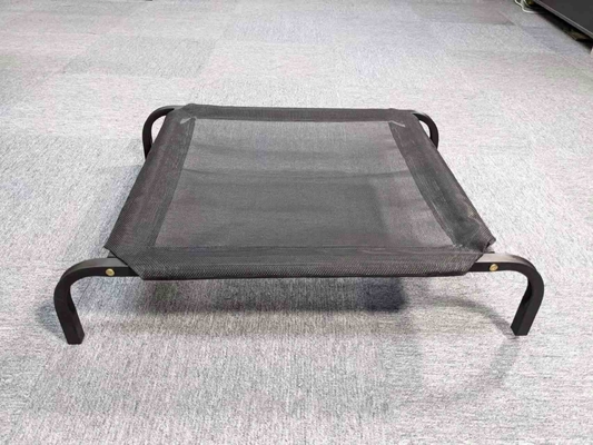 Lit portable en acier inoxydable XL pour animaux de compagnie avec un design élevé et une représentation animale