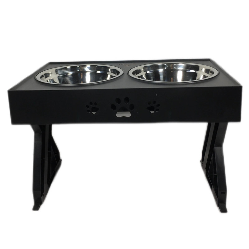 Des doubles bols en acier inoxydable noir pour les gros chiens sans déversement et antidérapant