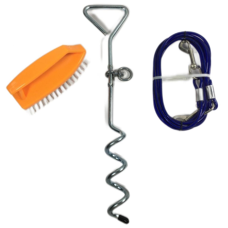 8mx40cm Dog Stake Crochet à double tête câble de traction en acier pour un ancrage fort pour animaux de compagnie