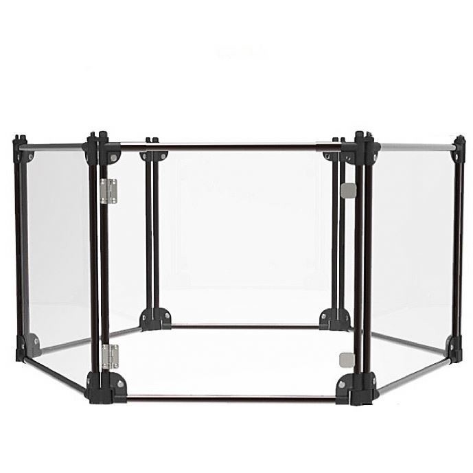 Entraînement des animaux de compagnie en feuille acrylique Clôture intérieure pour chiens avec porte de taille personnalisée