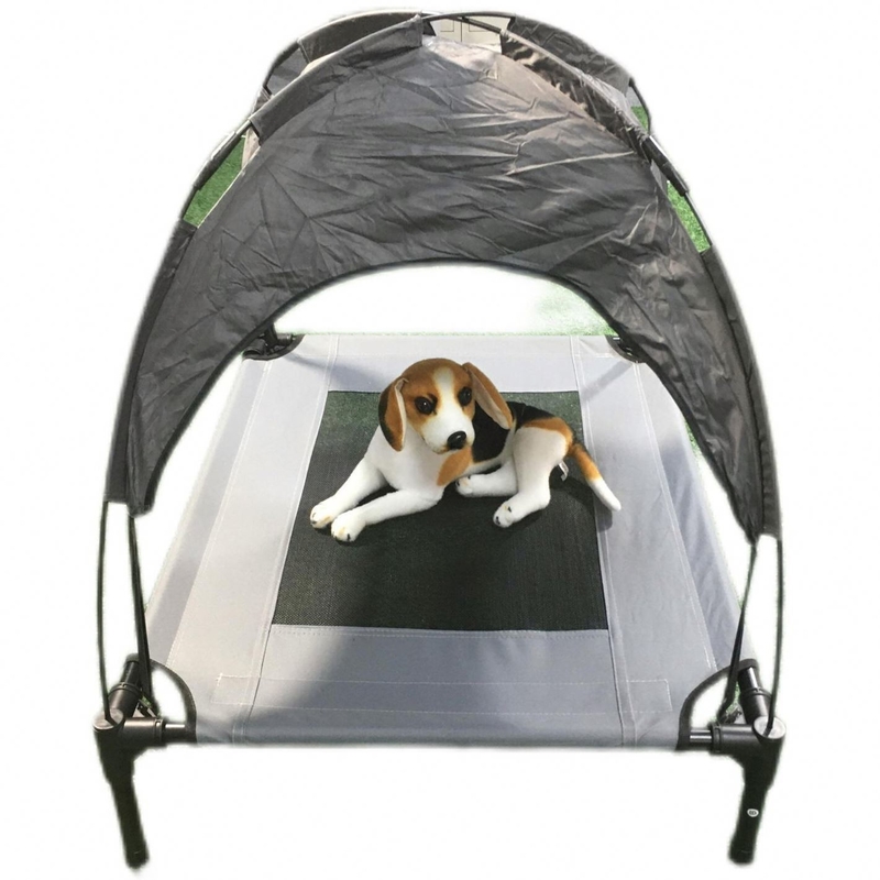 Lit pour chiens extérieur intérieur avec refroidissement Berceau aérien surélevé et tente d'ombrage à couverture amovible